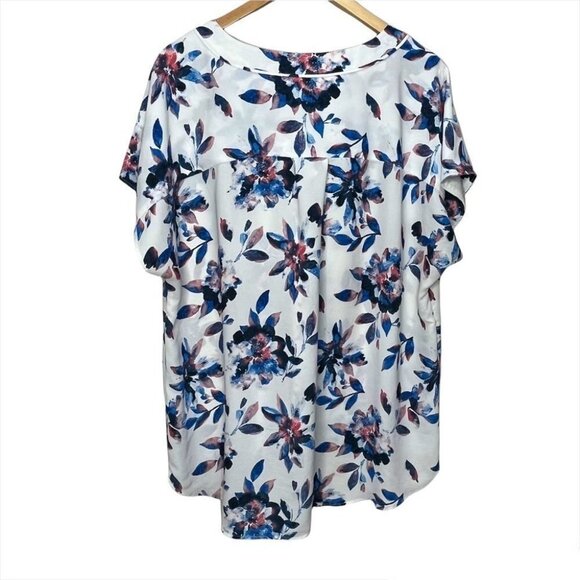 Addition Elle  Michel Studio Floral Vneck Short sleeve Size 18 - Picture 4 of 9